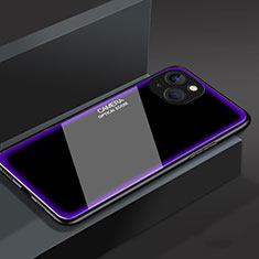 Coque Rebord Contour Silicone et Vitre Miroir Housse Etui M01 pour Apple iPhone 14 Plus Violet
