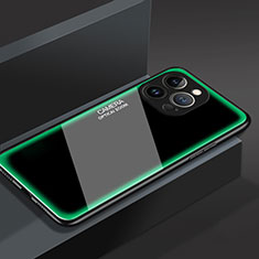 Coque Rebord Contour Silicone et Vitre Miroir Housse Etui M01 pour Apple iPhone 15 Pro Max Vert