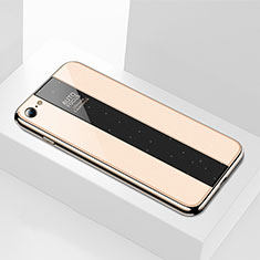 Coque Rebord Contour Silicone et Vitre Miroir Housse Etui M01 pour Apple iPhone 6 Plus Or