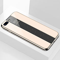 Coque Rebord Contour Silicone et Vitre Miroir Housse Etui M01 pour Apple iPhone 7 Plus Or