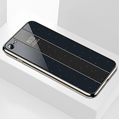 Coque Rebord Contour Silicone et Vitre Miroir Housse Etui M01 pour Apple iPhone SE (2020) Noir