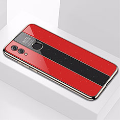 Coque Rebord Contour Silicone et Vitre Miroir Housse Etui M01 pour Huawei Honor 10 Lite Rouge