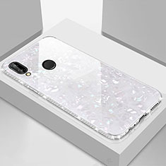 Coque Rebord Contour Silicone et Vitre Miroir Housse Etui M01 pour Huawei Honor 8X Blanc