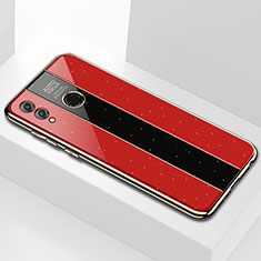 Coque Rebord Contour Silicone et Vitre Miroir Housse Etui M01 pour Huawei Honor 8X Max Rouge