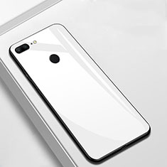 Coque Rebord Contour Silicone et Vitre Miroir Housse Etui M01 pour Huawei Honor 9 Lite Blanc
