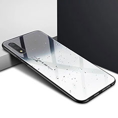 Coque Rebord Contour Silicone et Vitre Miroir Housse Etui M01 pour Huawei Honor 9X Gris