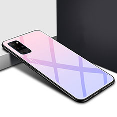 Coque Rebord Contour Silicone et Vitre Miroir Housse Etui M01 pour Huawei Honor Play4 Pro 5G Violet