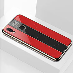 Coque Rebord Contour Silicone et Vitre Miroir Housse Etui M01 pour Huawei Nova 3i Rouge
