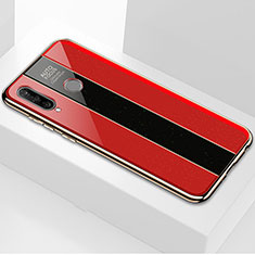 Coque Rebord Contour Silicone et Vitre Miroir Housse Etui M01 pour Huawei Nova 4e Rouge