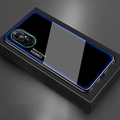 Coque Rebord Contour Silicone et Vitre Miroir Housse Etui M01 pour Huawei Nova 8 5G Bleu
