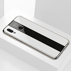 Coque Rebord Contour Silicone et Vitre Miroir Housse Etui M01 pour Huawei P Smart (2019) Blanc