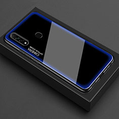 Coque Rebord Contour Silicone et Vitre Miroir Housse Etui M01 pour Oppo A8 Bleu