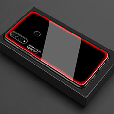 Coque Rebord Contour Silicone et Vitre Miroir Housse Etui M01 pour Oppo A8 Rouge