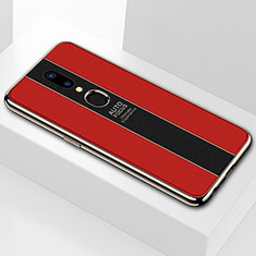 Coque Rebord Contour Silicone et Vitre Miroir Housse Etui M01 pour Oppo A9X Rouge