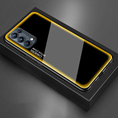 Coque Rebord Contour Silicone et Vitre Miroir Housse Etui M01 pour Oppo Find X3 Lite 5G Jaune