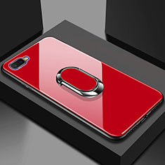 Coque Rebord Contour Silicone et Vitre Miroir Housse Etui M01 pour Oppo K1 Rouge
