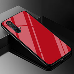 Coque Rebord Contour Silicone et Vitre Miroir Housse Etui M01 pour Realme X3 SuperZoom Rouge
