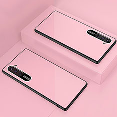 Coque Rebord Contour Silicone et Vitre Miroir Housse Etui M01 pour Samsung Galaxy Note 10 Or Rose