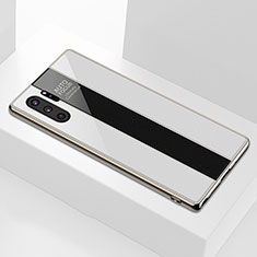 Coque Rebord Contour Silicone et Vitre Miroir Housse Etui M01 pour Samsung Galaxy Note 10 Plus Blanc