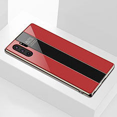 Coque Rebord Contour Silicone et Vitre Miroir Housse Etui M01 pour Samsung Galaxy Note 10 Plus Rouge