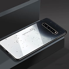Coque Rebord Contour Silicone et Vitre Miroir Housse Etui M01 pour Samsung Galaxy S10 5G SM-G977B Gris