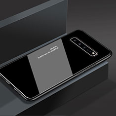 Coque Rebord Contour Silicone et Vitre Miroir Housse Etui M01 pour Samsung Galaxy S10 5G SM-G977B Noir