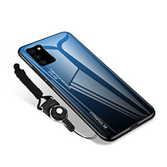 Coque Rebord Contour Silicone et Vitre Miroir Housse Etui M01 pour Samsung Galaxy S20 FE (2022) 5G Bleu