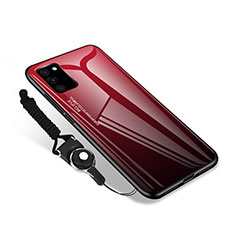 Coque Rebord Contour Silicone et Vitre Miroir Housse Etui M01 pour Samsung Galaxy S20 FE (2022) 5G Rouge et Noir