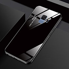 Coque Rebord Contour Silicone et Vitre Miroir Housse Etui M01 pour Samsung Galaxy S9 Noir
