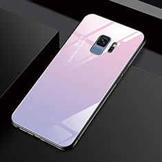 Coque Rebord Contour Silicone et Vitre Miroir Housse Etui M01 pour Samsung Galaxy S9 Rose