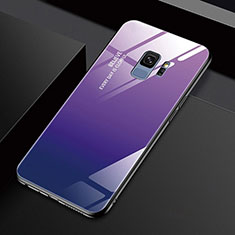 Coque Rebord Contour Silicone et Vitre Miroir Housse Etui M01 pour Samsung Galaxy S9 Violet