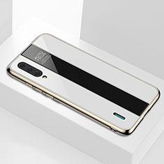 Coque Rebord Contour Silicone et Vitre Miroir Housse Etui M01 pour Xiaomi Mi A3 Blanc