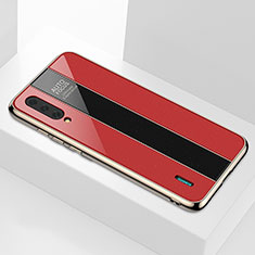 Coque Rebord Contour Silicone et Vitre Miroir Housse Etui M01 pour Xiaomi Mi A3 Rouge