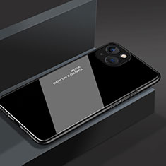 Coque Rebord Contour Silicone et Vitre Miroir Housse Etui M02 pour Apple iPhone 13 Mini Noir
