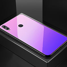 Coque Rebord Contour Silicone et Vitre Miroir Housse Etui M02 pour Huawei Honor 8X Violet