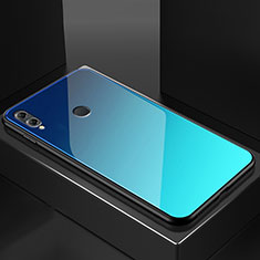 Coque Rebord Contour Silicone et Vitre Miroir Housse Etui M02 pour Huawei Honor View 10 Lite Bleu Ciel