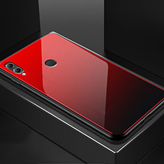 Coque Rebord Contour Silicone et Vitre Miroir Housse Etui M02 pour Huawei Honor View 10 Lite Rouge