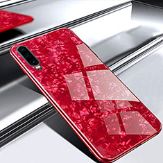 Coque Rebord Contour Silicone et Vitre Miroir Housse Etui M02 pour Huawei P30 Rouge
