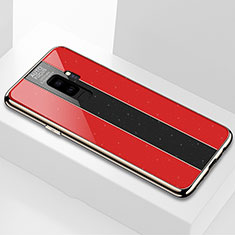 Coque Rebord Contour Silicone et Vitre Miroir Housse Etui M02 pour Samsung Galaxy S9 Plus Rouge