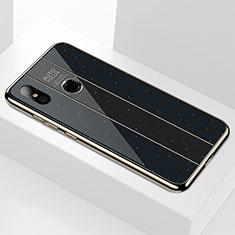 Coque Rebord Contour Silicone et Vitre Miroir Housse Etui M02 pour Xiaomi Mi 6X Noir