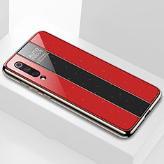 Coque Rebord Contour Silicone et Vitre Miroir Housse Etui M02 pour Xiaomi Mi 9 Lite Rouge