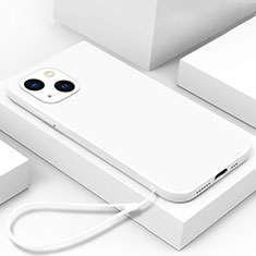 Coque Rebord Contour Silicone et Vitre Miroir Housse Etui M03 pour Apple iPhone 13 Blanc