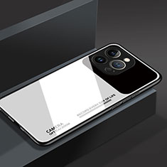 Coque Rebord Contour Silicone et Vitre Miroir Housse Etui M03 pour Apple iPhone 13 Pro Blanc