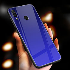 Coque Rebord Contour Silicone et Vitre Miroir Housse Etui M03 pour Huawei Honor 10 Lite Bleu