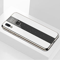 Coque Rebord Contour Silicone et Vitre Miroir Housse Etui M03 pour Huawei Nova 3e Blanc