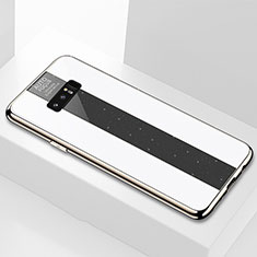 Coque Rebord Contour Silicone et Vitre Miroir Housse Etui M03 pour Samsung Galaxy Note 8 Blanc