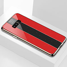 Coque Rebord Contour Silicone et Vitre Miroir Housse Etui M03 pour Samsung Galaxy Note 8 Rouge