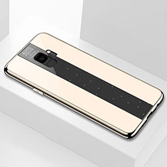 Coque Rebord Contour Silicone et Vitre Miroir Housse Etui M03 pour Samsung Galaxy S9 Or