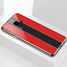 Coque Rebord Contour Silicone et Vitre Miroir Housse Etui M03 pour Samsung Galaxy S9 Rouge