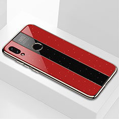 Coque Rebord Contour Silicone et Vitre Miroir Housse Etui M03 pour Xiaomi Redmi Note 7 Pro Rouge
